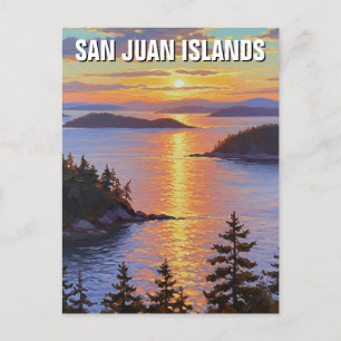 Washington san juan islands travel postcard