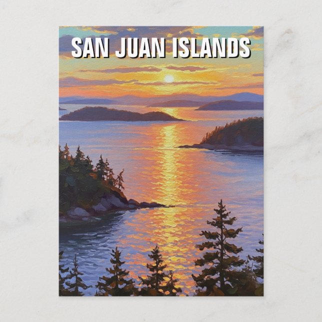 Washington san juan islands travel postcard (Front)