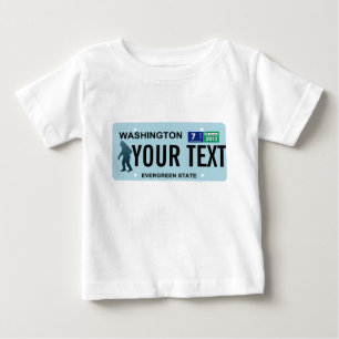 Washington Sasquatch License Plate Baby T-Shirt