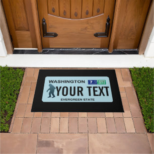 Washington Sasquatch License Plate Doormat