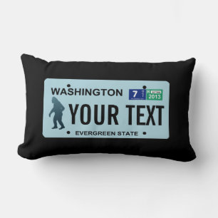 Washington Sasquatch License Plate Lumbar Cushion