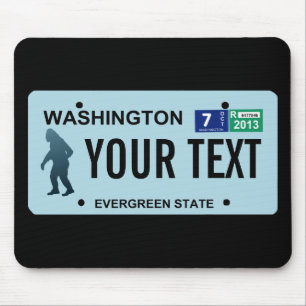 Washington Sasquatch License Plate Mouse Mat