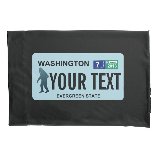 Washington Sasquatch License Plate Pillowcase (Front)