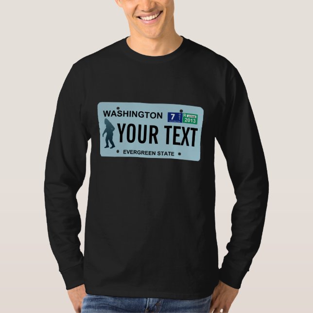 Washington Sasquatch License Plate T-Shirt (Front)