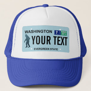 Washington Sasquatch License Plate Trucker Hat