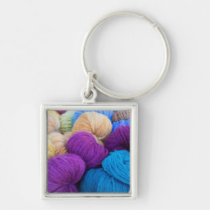 Washington, Seabeck. Balls of colourful yarn Key Ring