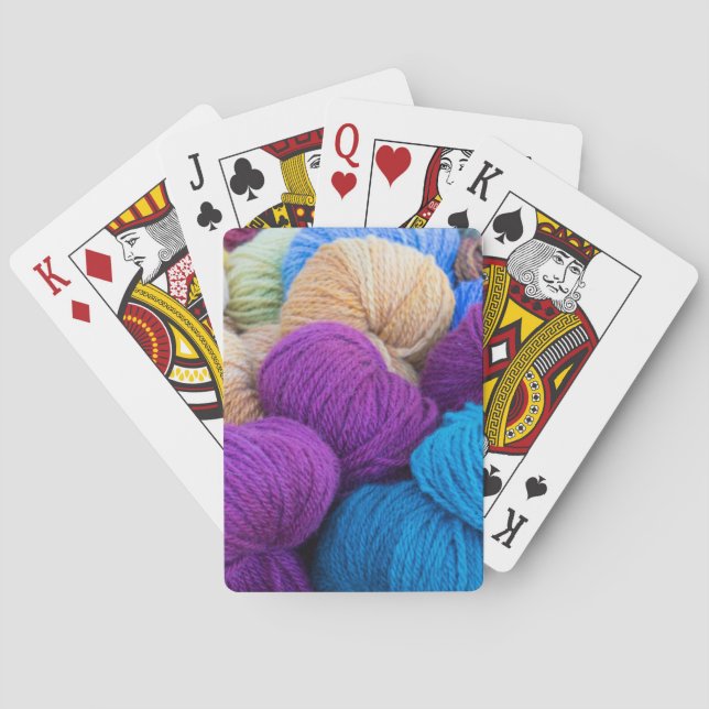 Washington, Seabeck. Balls of colourful yarn Playing Cards (Back)