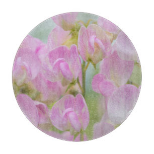Washington, Seabeck. Detail of sweet pea Cutting Board