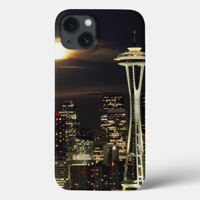 Washington, Seattle, Skyline at night from Kerry 2 Case-Mate iPhone Case (Back)