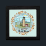 Washington Shells Lighthouse custom name Gift Box<br><div class="desc">Washington Shells Lighthouse custom name gift box by ArtMuvz Illustration. Matching watercolor lighthouse t shirt, apparel, nautical clothing, lighthouse collector apparel. Lighthouse gifts are a great way to show someone you care, especially if they love the ocean, the coast, or lighthouses themselves. Lighthouses are iconic symbols of hope, guidance, and...</div>