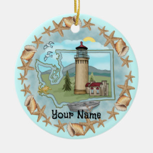 Washington Shells Lighthouse  Ornament