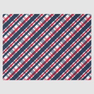 Washington Sports Fan Blue White Red Plaid Tissue Paper