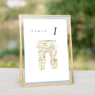Washington Sq Park New York Wedding Table Number