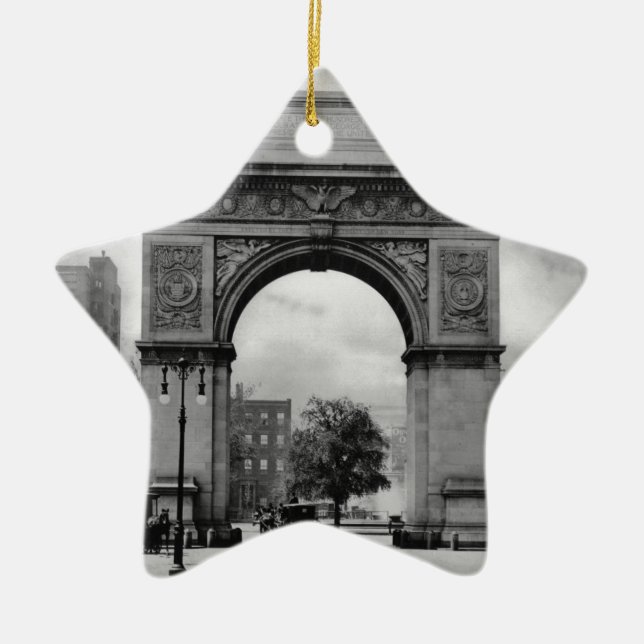 Washington Square Arch Ceramic Tree Decoration (Front)