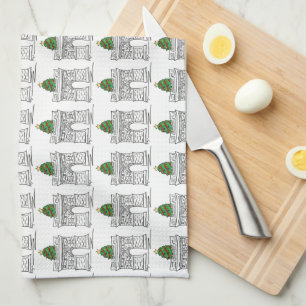 Washington Square Arch NYC Christmas Tree Holiday Tea Towel