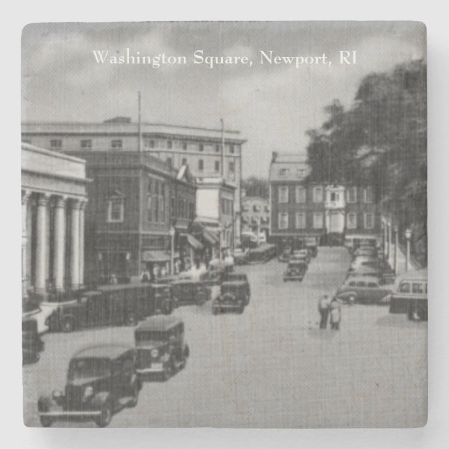 Washington Square, Downtown Newport, Rhode Island Stone Coaster (Front)
