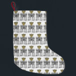 Washington Square Hanukkah Menorah NYC Landmark Small Christmas Stocking<br><div class="desc">Christmas stocking features an original pen-and-ink illustration of New York City's Washington Square Arch, "dressed up" for the holidays with a menorah. Ideal for Hanukkah decorating! This design is also available on other products. Don't see what you're looking for? Need help with customisation? Contact this designer to have something created...</div>