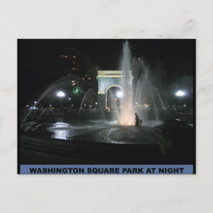 Washington Square Park at Night, NYC Postcard
