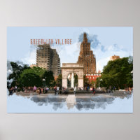 Washington Square Park Greenwich Village with TEXT