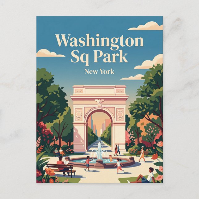 Washington Square Park USA Postcard (Front)