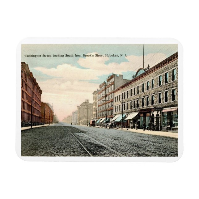 Washington St., Hoboken, New Jersey Vintage  Magnet (Horizontal)