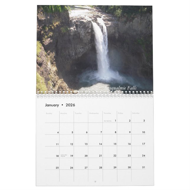 Washington State Calendar (Jan 2026)