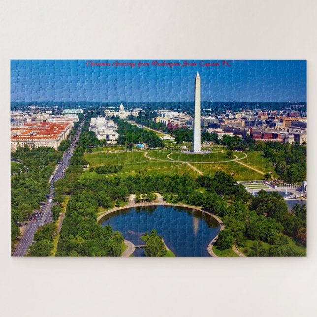 Washington State Capital DC. Christmas Greetings Jigsaw Puzzle (Horizontal)