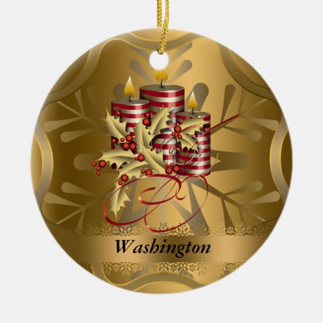 Washington State Christmas Ornament (Front)