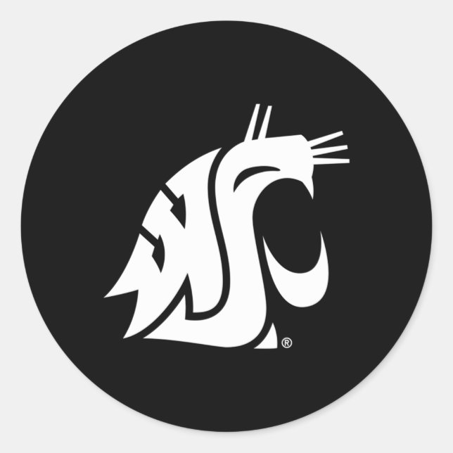 Washington State Cougars Icon Classic Round Sticker (Front)