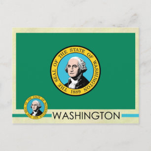 Washington State Flag and Seal Postcard