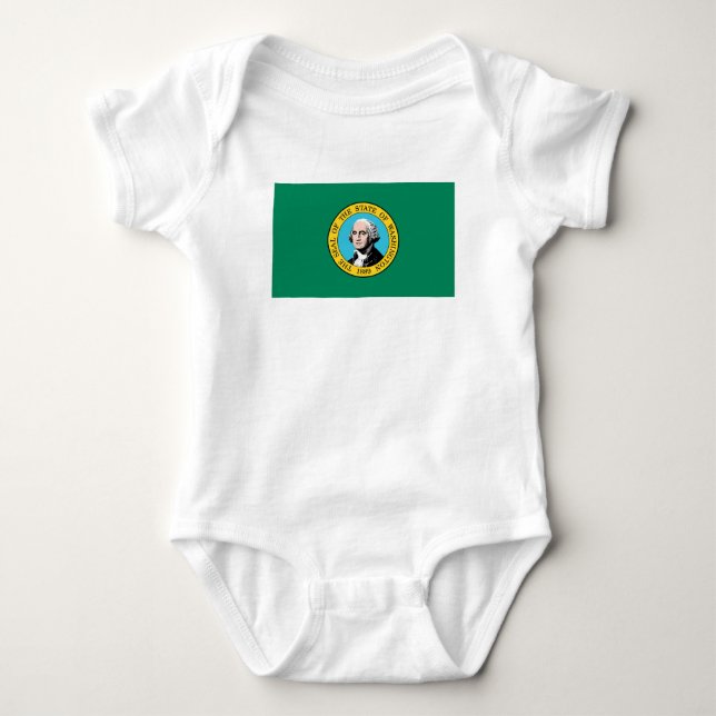 Washington State Flag Baby Bodysuit (Front)