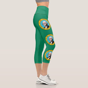 Washington State Flag Capri Leggings