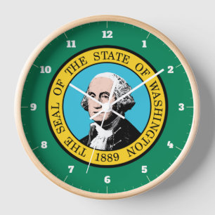 WASHINGTON STATE FLAG CLOCK