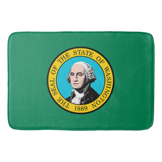 Washington State Flag Design Bath Mat (Front)