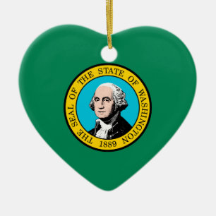 Washington State Flag Design Ceramic Tree Decoration