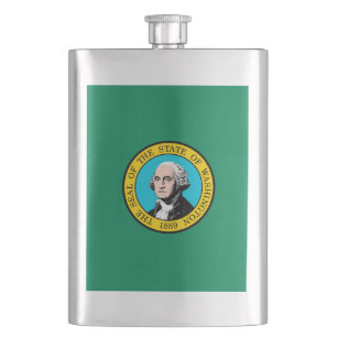 Washington State Flag Design Hip Flask