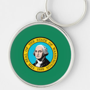 Washington State Flag Design Key Ring