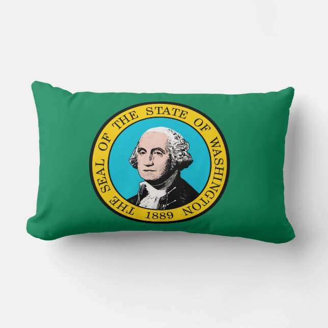 Washington State Flag Design Lumbar Cushion (Front)