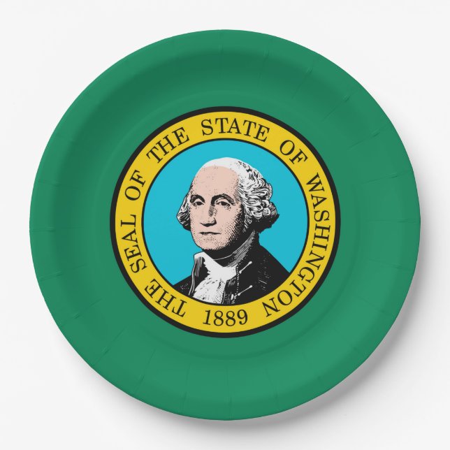 Washington State Flag Design Paper Plate (Front)