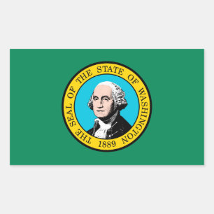 Washington State Flag Design Rectangular Sticker