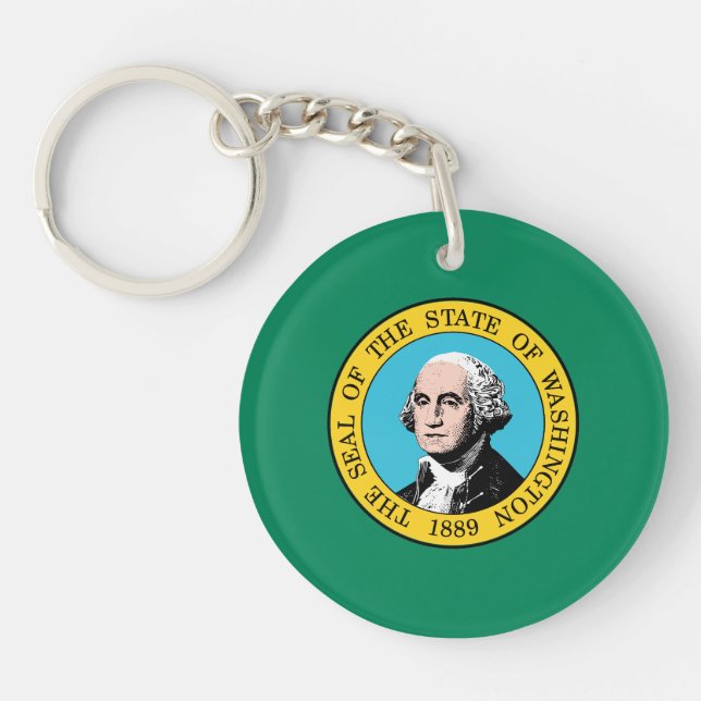 Washington State Flag Key Ring (Front)
