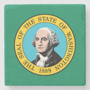 Washington State Flag Stone Coaster