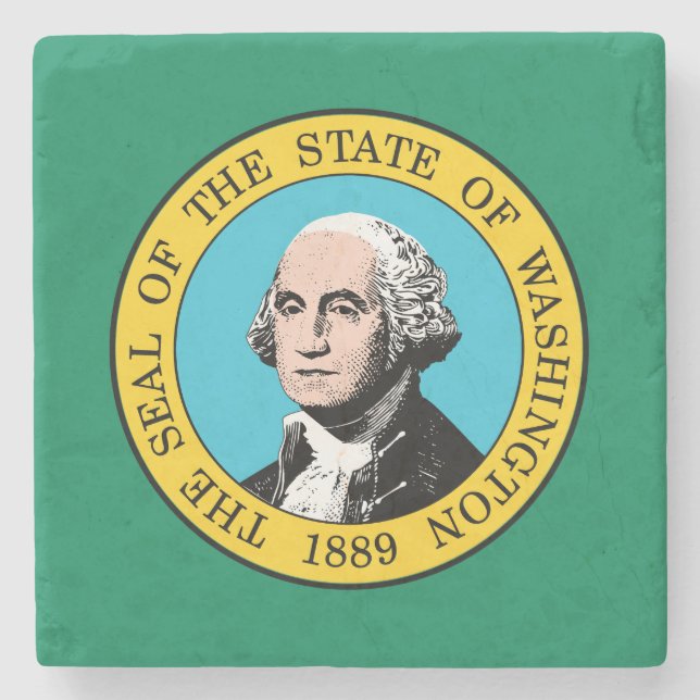 Washington State Flag Stone Coaster (Front)