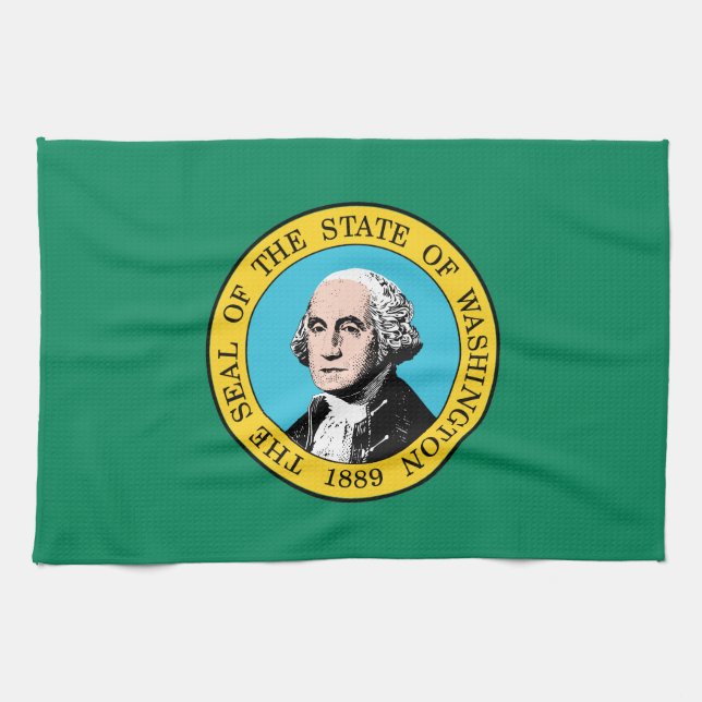 Washington State Flag Tea Towel (Horizontal)