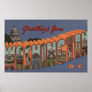 Washington (State) - Large Letter Scenes 2 Poster