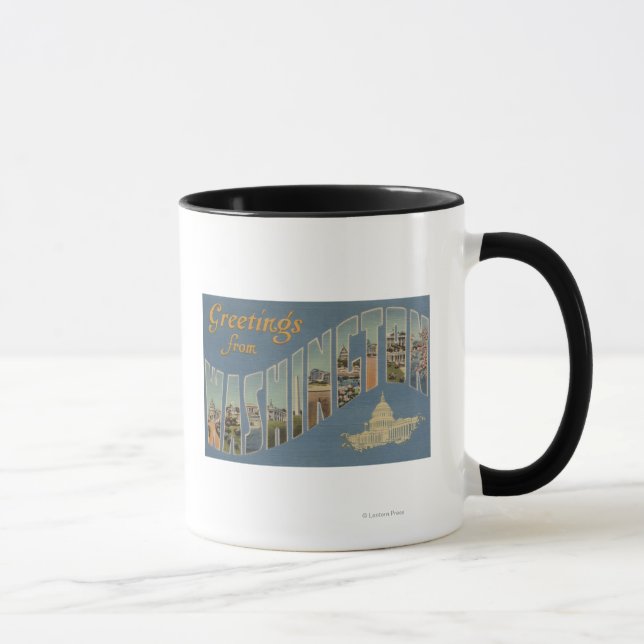 Washington (State) - Large Letter Scenes Mug (Right)