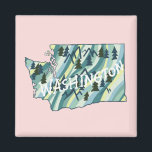 Washington State Map Illustration Magnet<br><div class="desc">Check out this awesome magnet with a map of Washington State. Add your own text. Check out my shop for butterflies,  birds,  RVs,  camping,  hiking,  flowers and lots more!</div>