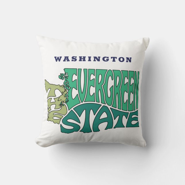 Washington State Nickname Word Art Cushion (Front)