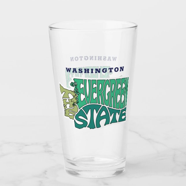 Washington State Nickname Word Art Glass (Front)