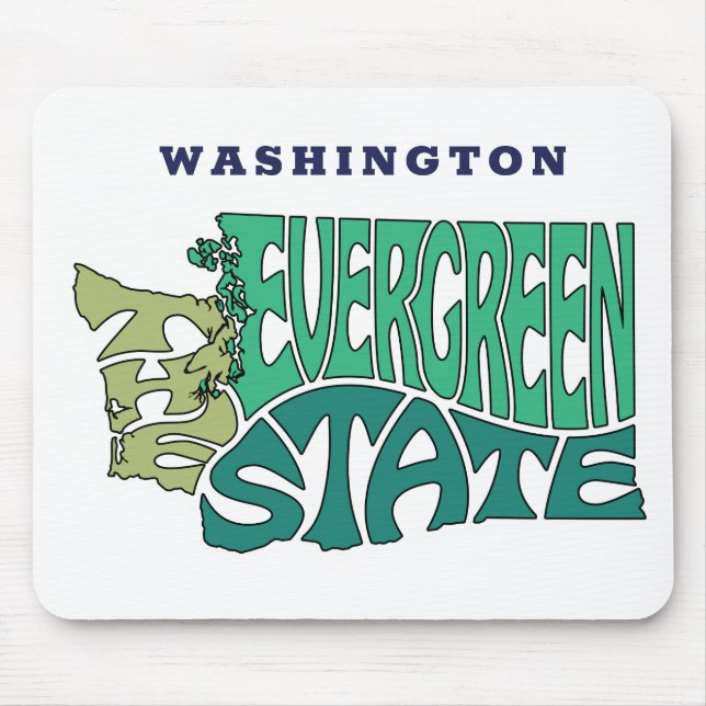 Washington State Nickname Word Art Mouse Mat (Front)